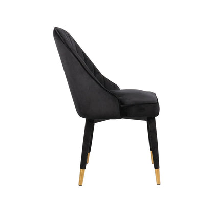 Belle Black Velvet Dining Chair, Set of 2
