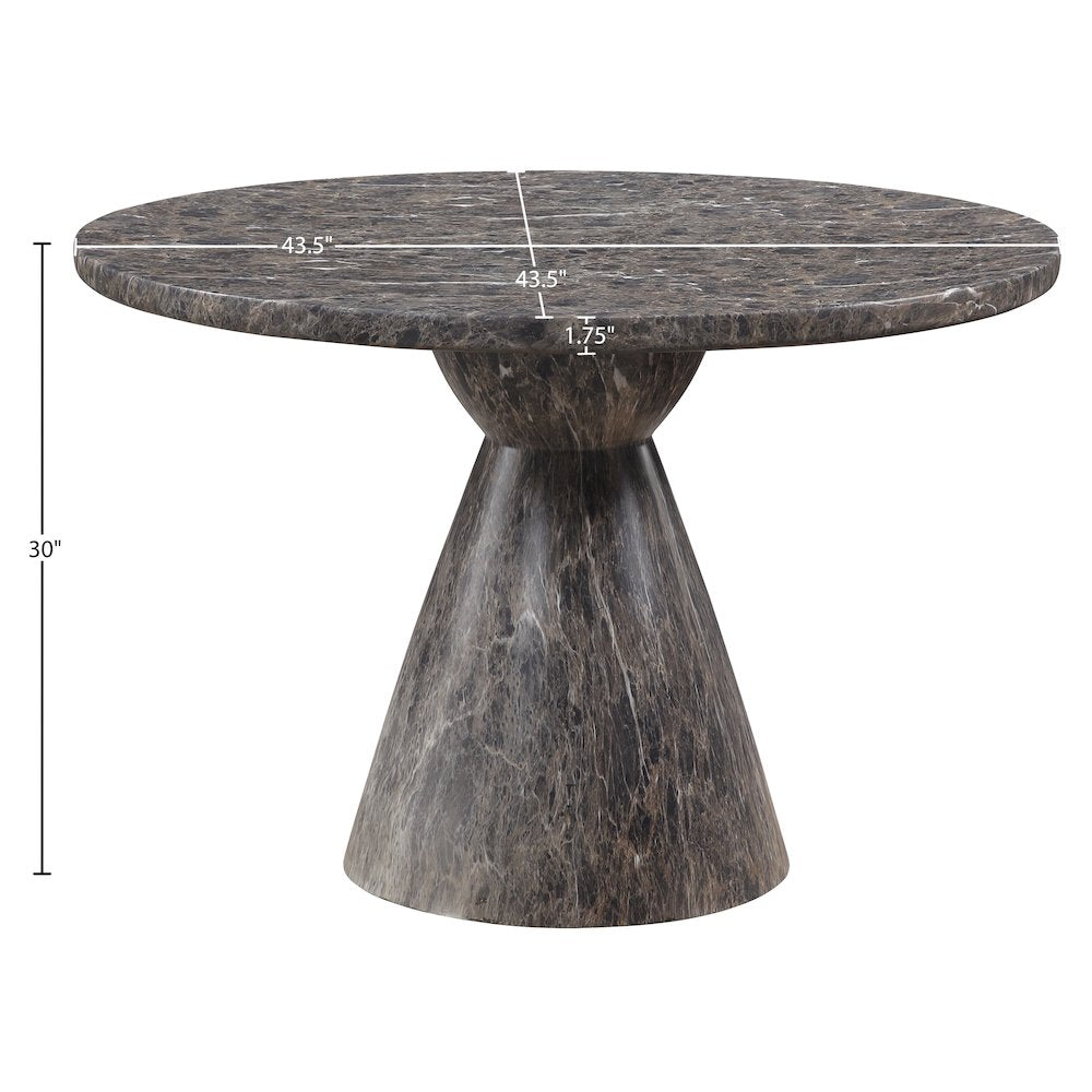 Aquino 43.5" Brown Concrete Indoor/Outdoor Dining Table