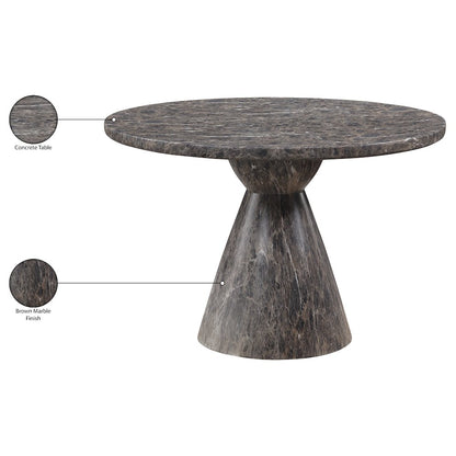 Aquino 43.5" Brown Concrete Indoor/Outdoor Dining Table