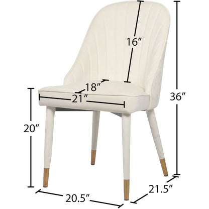 Belle Cream Velvet Dining Chair, Set of 2