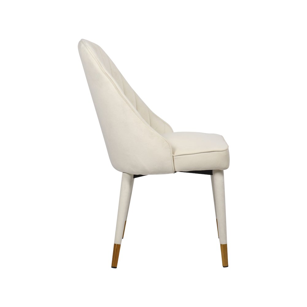 Belle Cream Velvet Dining Chair, Set of 2