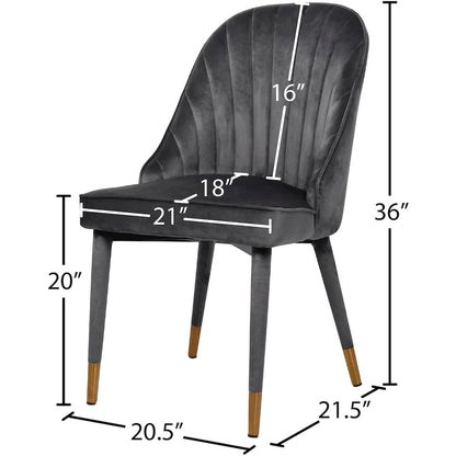 Belle Grey Velvet Dining Chair, Set of 2
