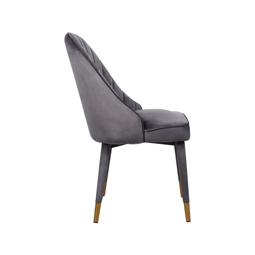 Belle Grey Velvet Dining Chair, Set of 2