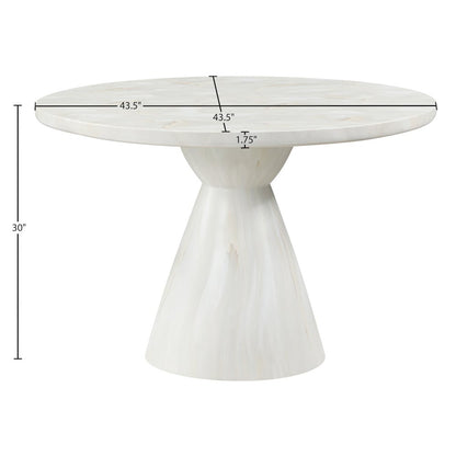 Aquino 43.5" White Concrete Indoor/Outdoor Dining Table