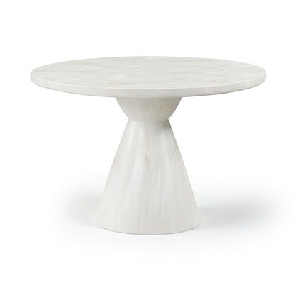 Aquino 43.5" White Concrete Indoor/Outdoor Dining Table