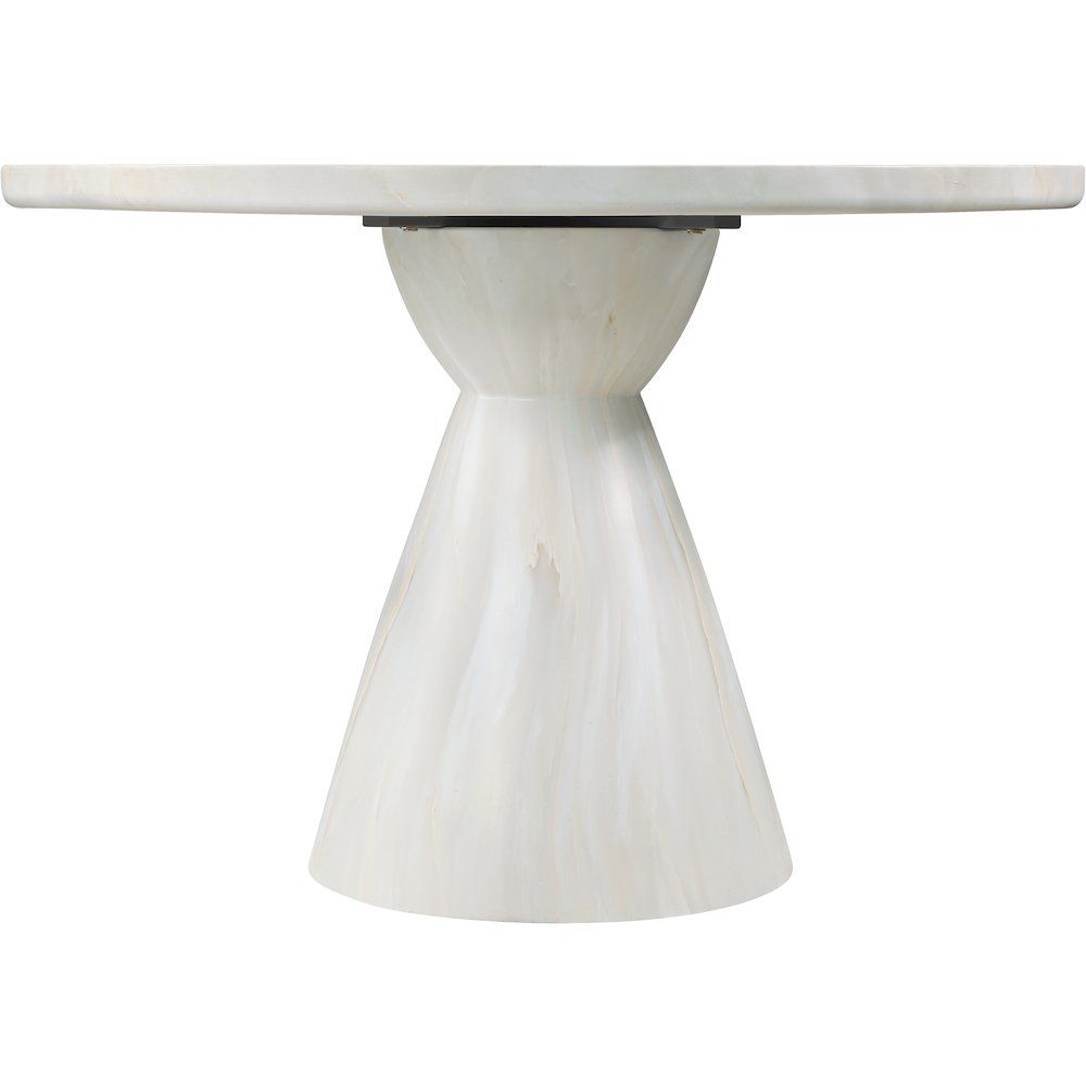 Aquino 43.5" White Concrete Indoor/Outdoor Dining Table