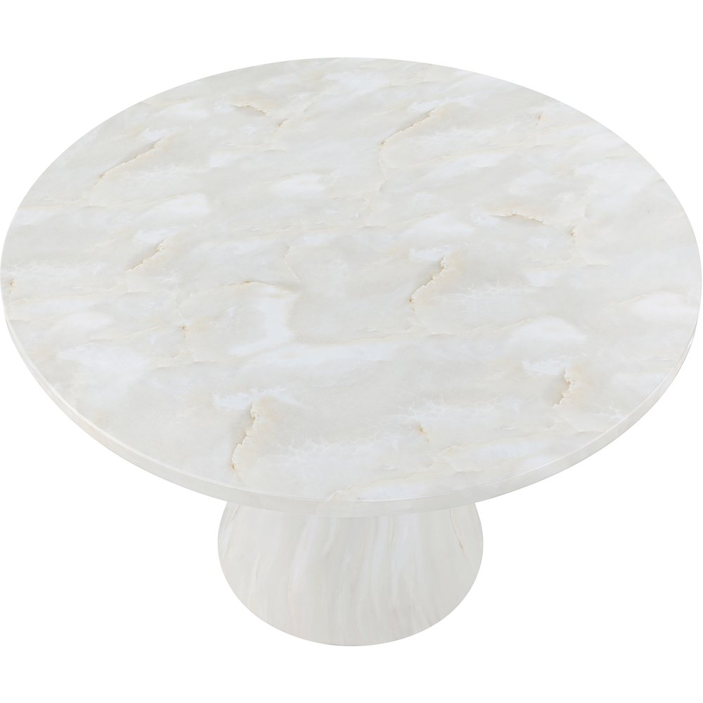 Aquino 43.5" White Concrete Indoor/Outdoor Dining Table