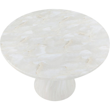 Aquino 43.5" White Concrete Indoor/Outdoor Dining Table