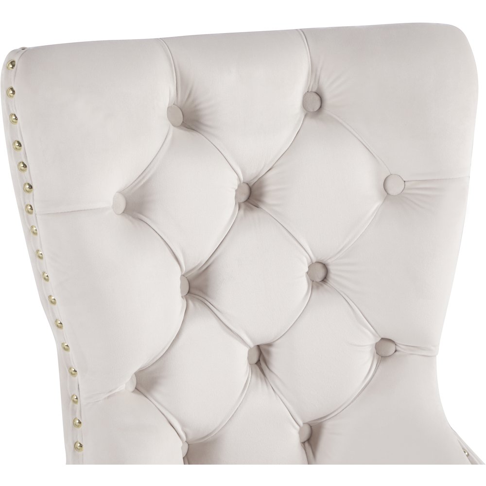 Carmen Cream Velvet Dining Chairs, Set of 2