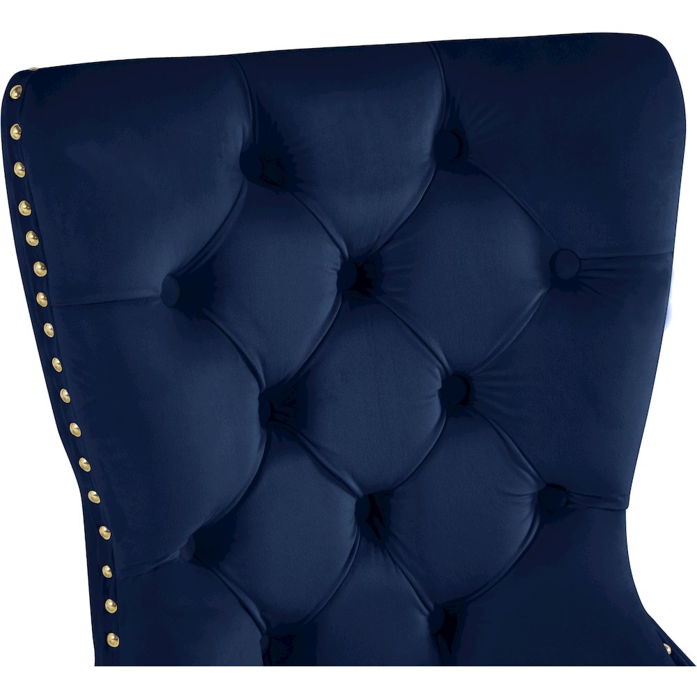 Carmen Navy Velvet Dining Chairs, Set of 2