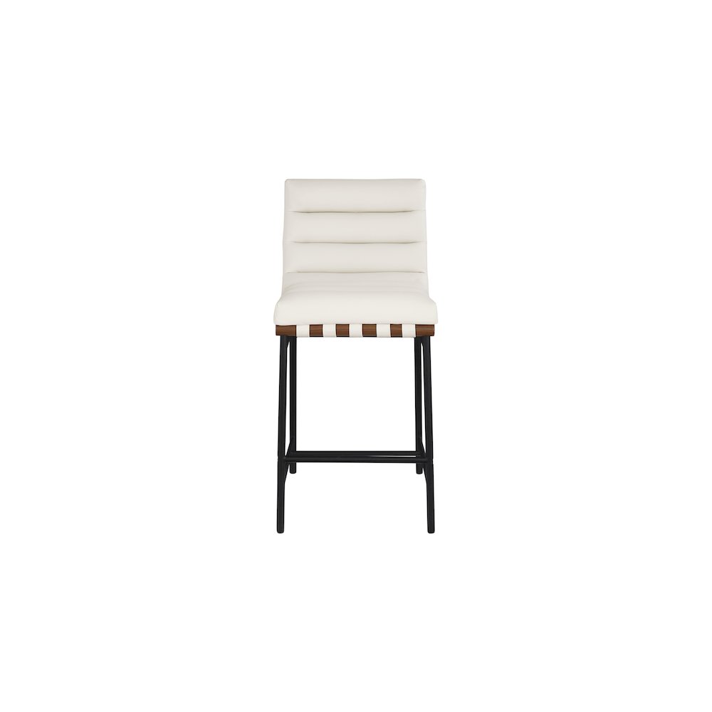 Burke Cream Vegan Leather Counter Stool