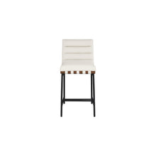 Burke Cream Vegan Leather Counter Stool