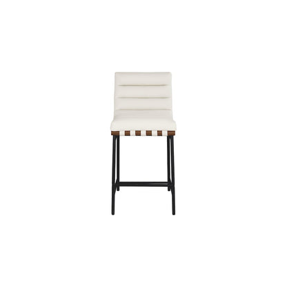 Burke Cream Vegan Leather Counter Stool