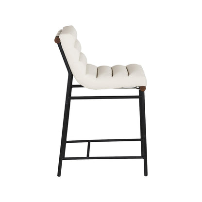 Burke Cream Vegan Leather Counter Stool
