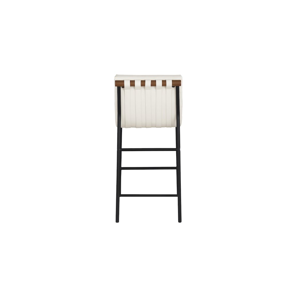 Burke Cream Vegan Leather Counter Stool