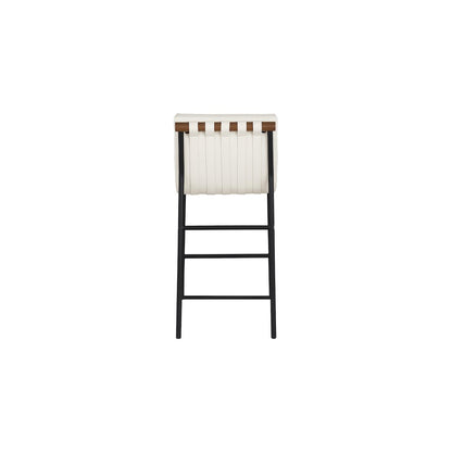Burke Cream Vegan Leather Counter Stool