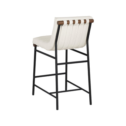 Burke Cream Vegan Leather Counter Stool