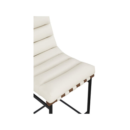 Burke Cream Vegan Leather Counter Stool