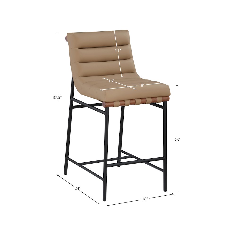 Burke Tan Vegan Leather Counter Stool