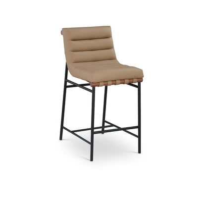 Burke Tan Vegan Leather Counter Stool