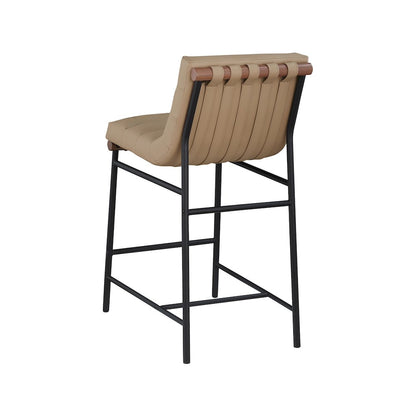 Burke Tan Vegan Leather Counter Stool