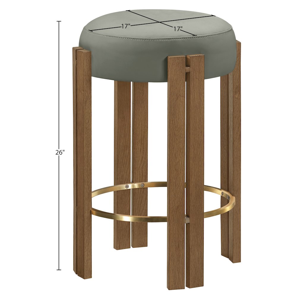 Harrison Olive Vegan Leather Upholstered Counter Stool