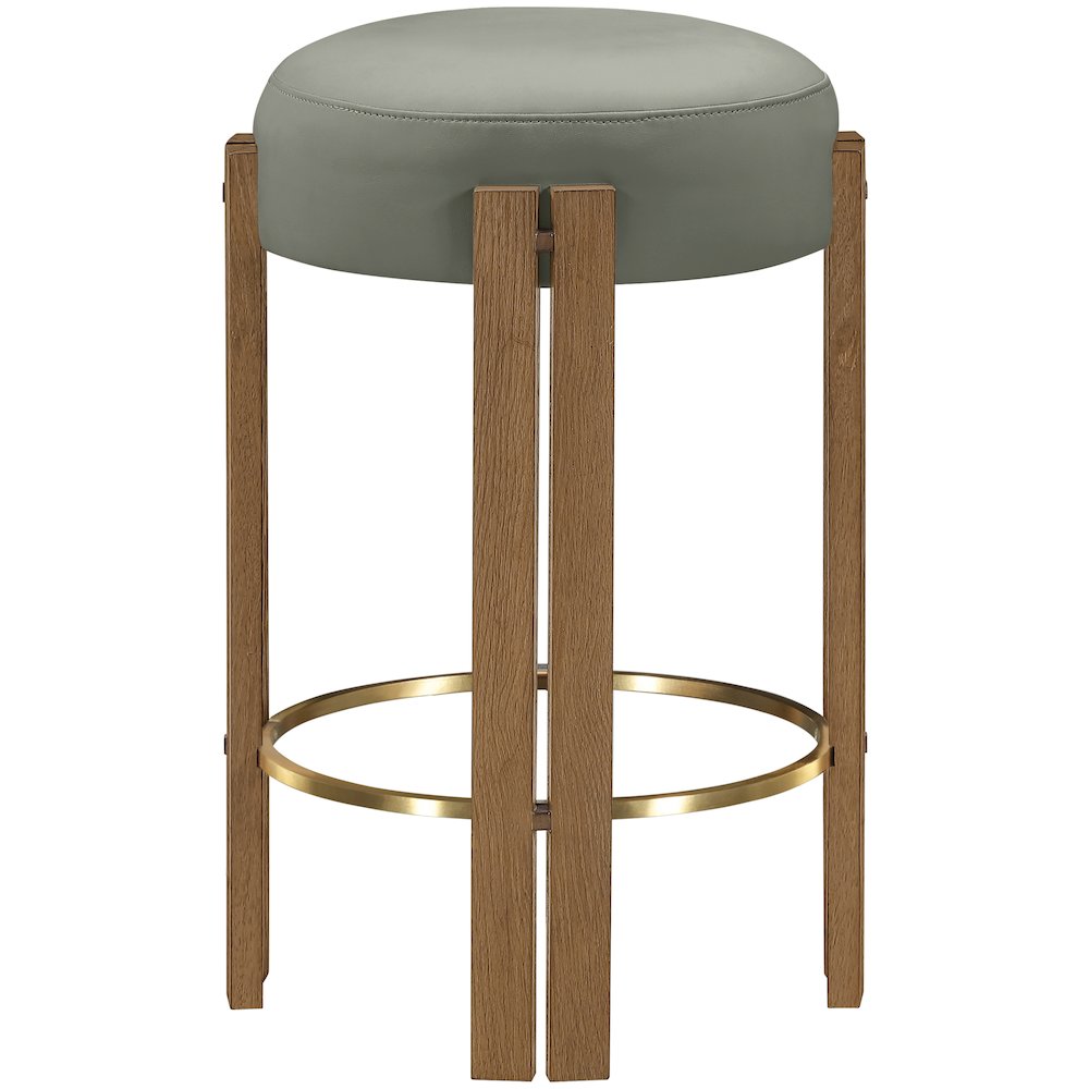 Harrison Olive Vegan Leather Upholstered Counter Stool