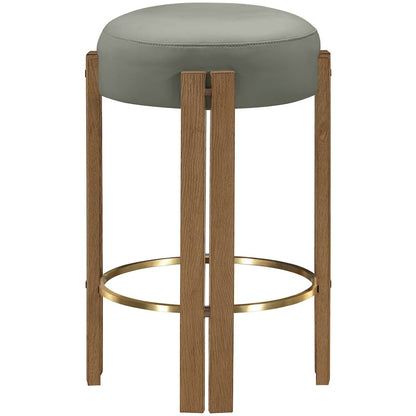 Harrison Olive Vegan Leather Upholstered Counter Stool