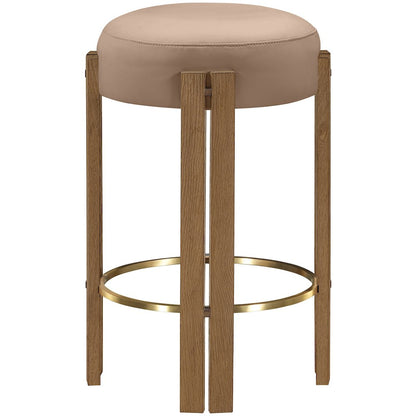 Harrison Tan Vegan Leather Upholstered Counter Stool