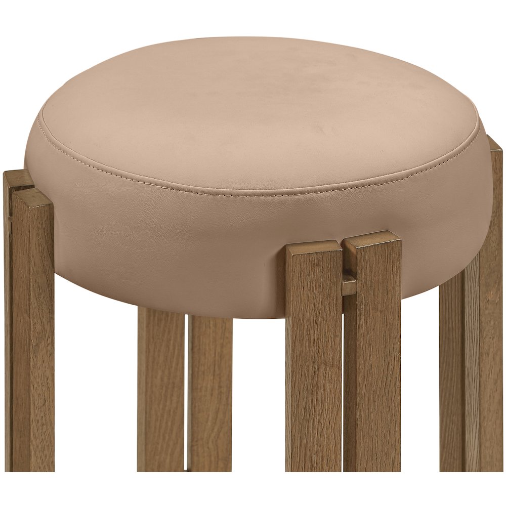 Harrison Tan Vegan Leather Upholstered Counter Stool