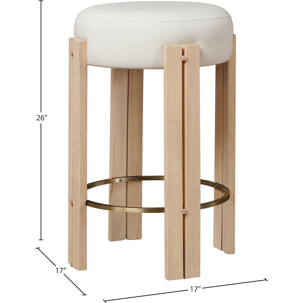 Harrison Cream Vegan Leather Counter Stool