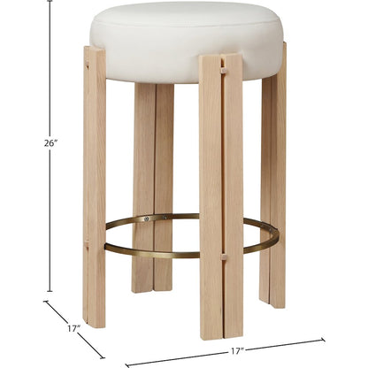 Harrison Cream Vegan Leather Counter Stool