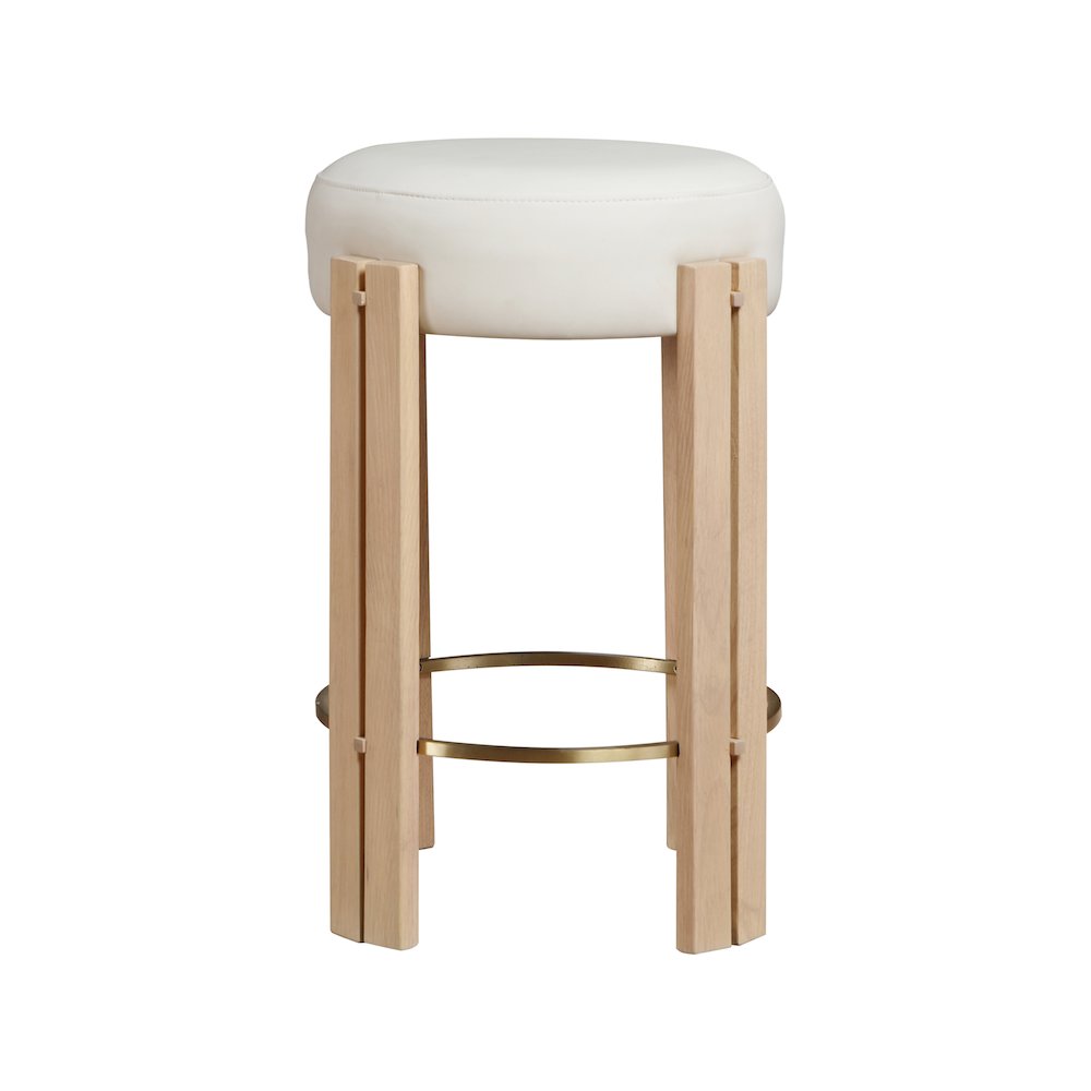 Harrison Cream Vegan Leather Counter Stool