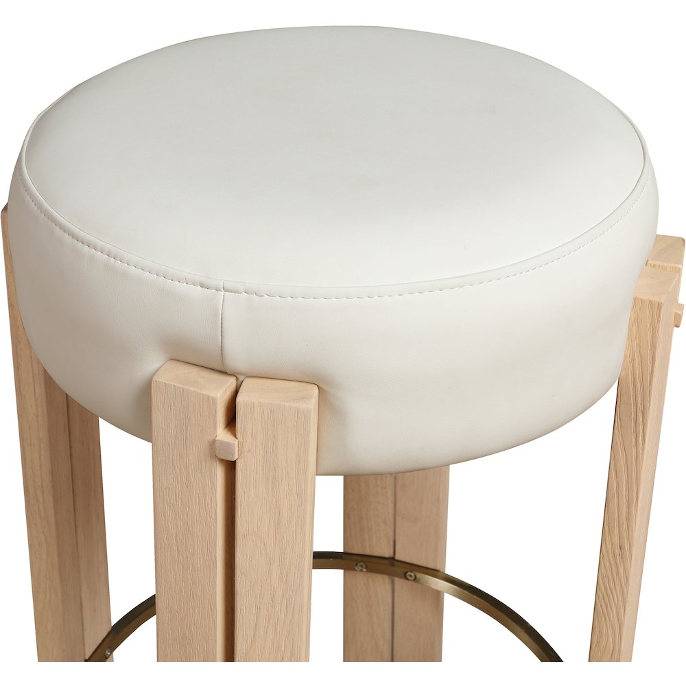 Harrison Cream Vegan Leather Counter Stool