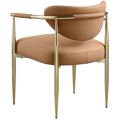 Virella Cognac Vegan Leather Upholstered Dining Chair, Set of 2