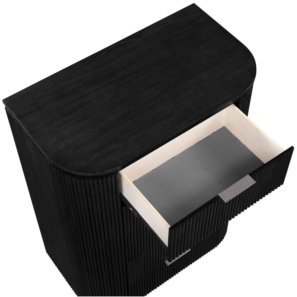 Astrid Black Solid Wood And Oak Veneer Chest