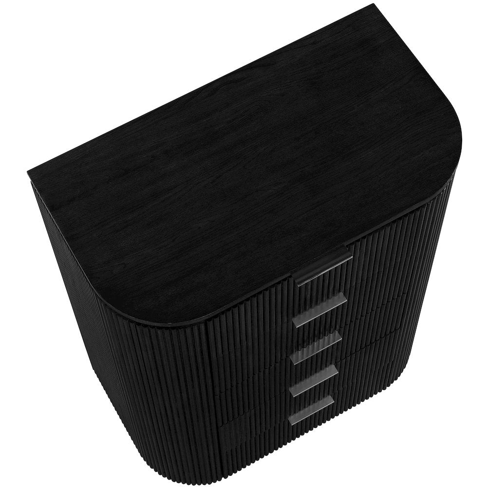 Astrid Black Solid Wood And Oak Veneer Chest