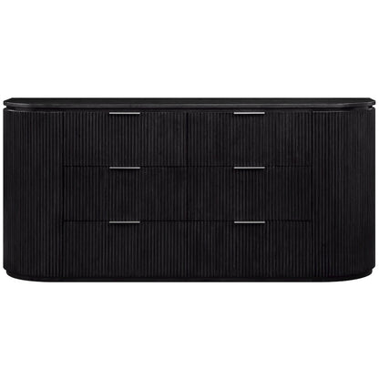 Astrid Black Solid Wood And Oak Veneer Dresser