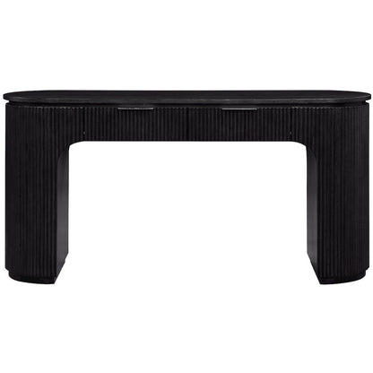 Astrid Black Solid Wood And Oak Veneer Desk