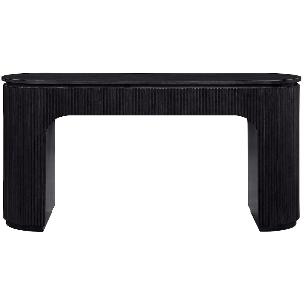 Astrid Black Solid Wood And Oak Veneer Desk