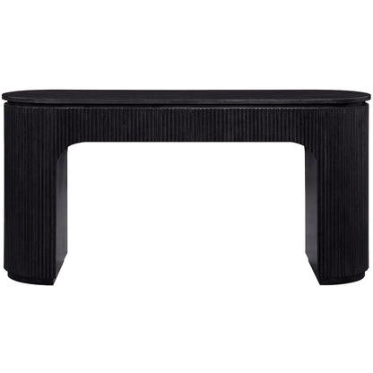 Astrid Black Solid Wood And Oak Veneer Desk