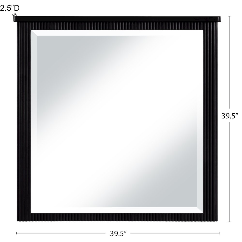Astrid Black Solid Wood And Oak Veneer Mirror