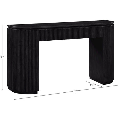 Astrid Black Solid Wood And Oak Veneer Console Table