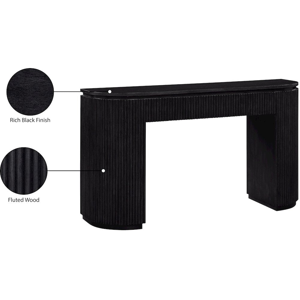 Astrid Black Solid Wood And Oak Veneer Console Table