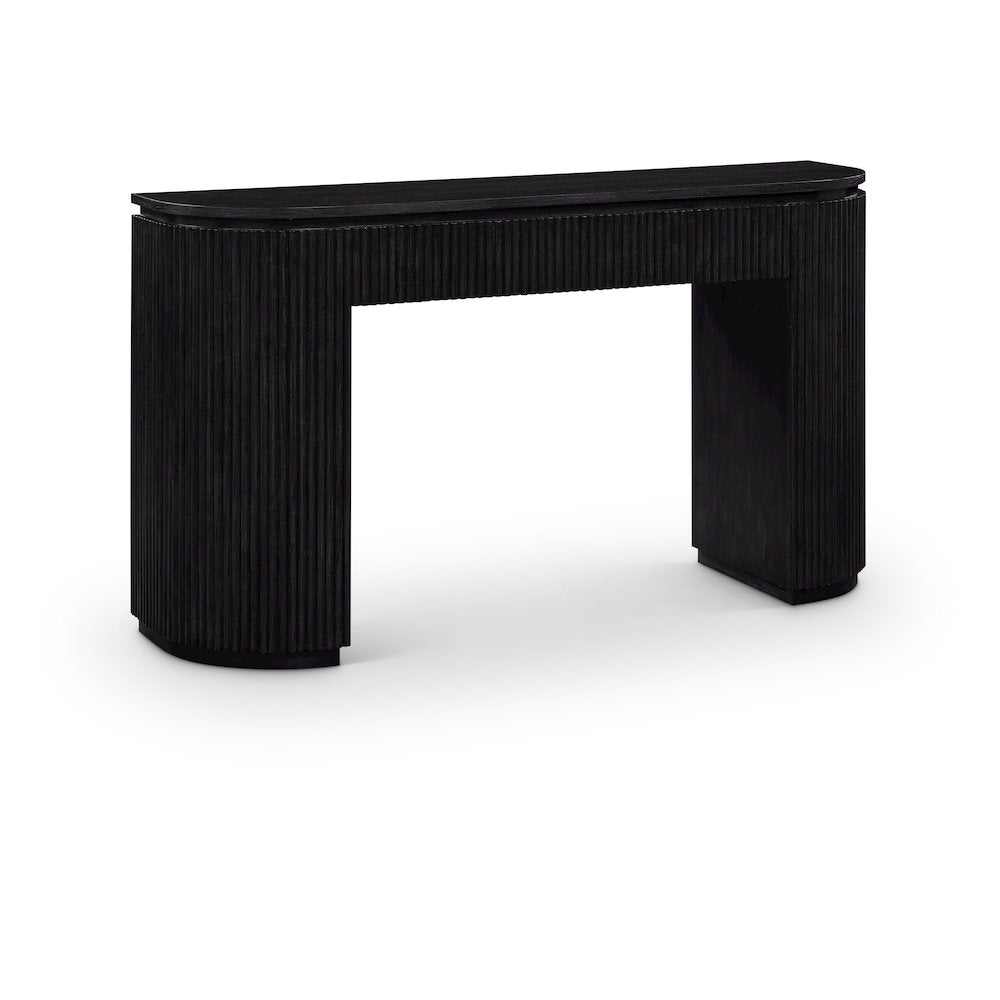 Astrid Black Solid Wood And Oak Veneer Console Table