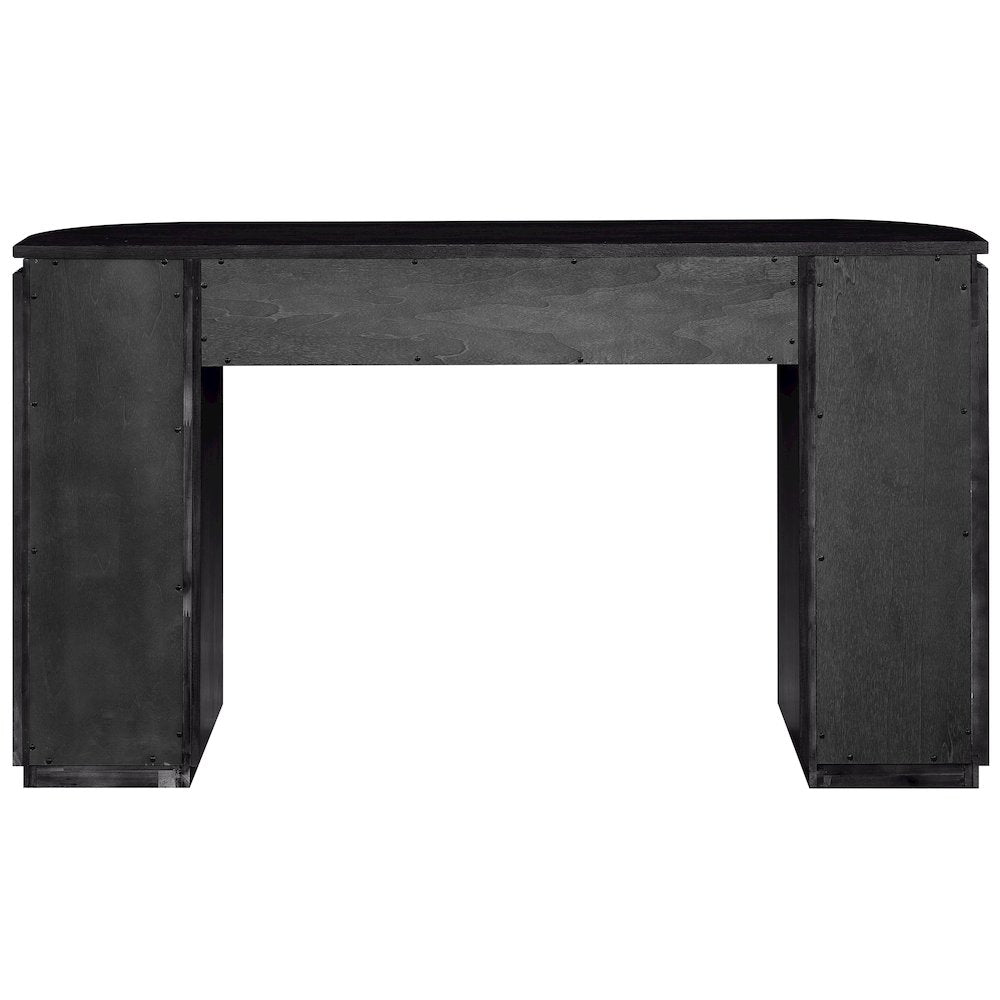 Astrid Black Solid Wood And Oak Veneer Console Table