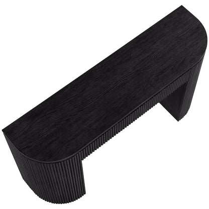 Astrid Black Solid Wood And Oak Veneer Console Table