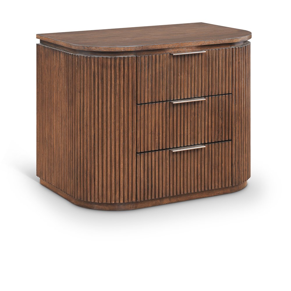Astrid Brown Solid Wood And Oak Veneer Nightstand