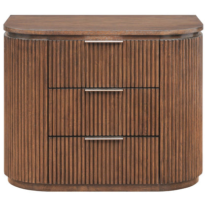 Astrid Brown Solid Wood And Oak Veneer Nightstand