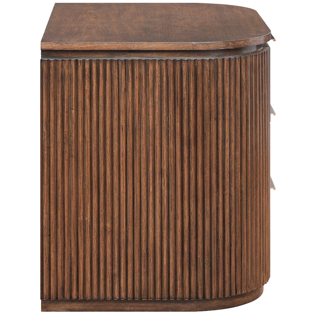 Astrid Brown Solid Wood And Oak Veneer Nightstand